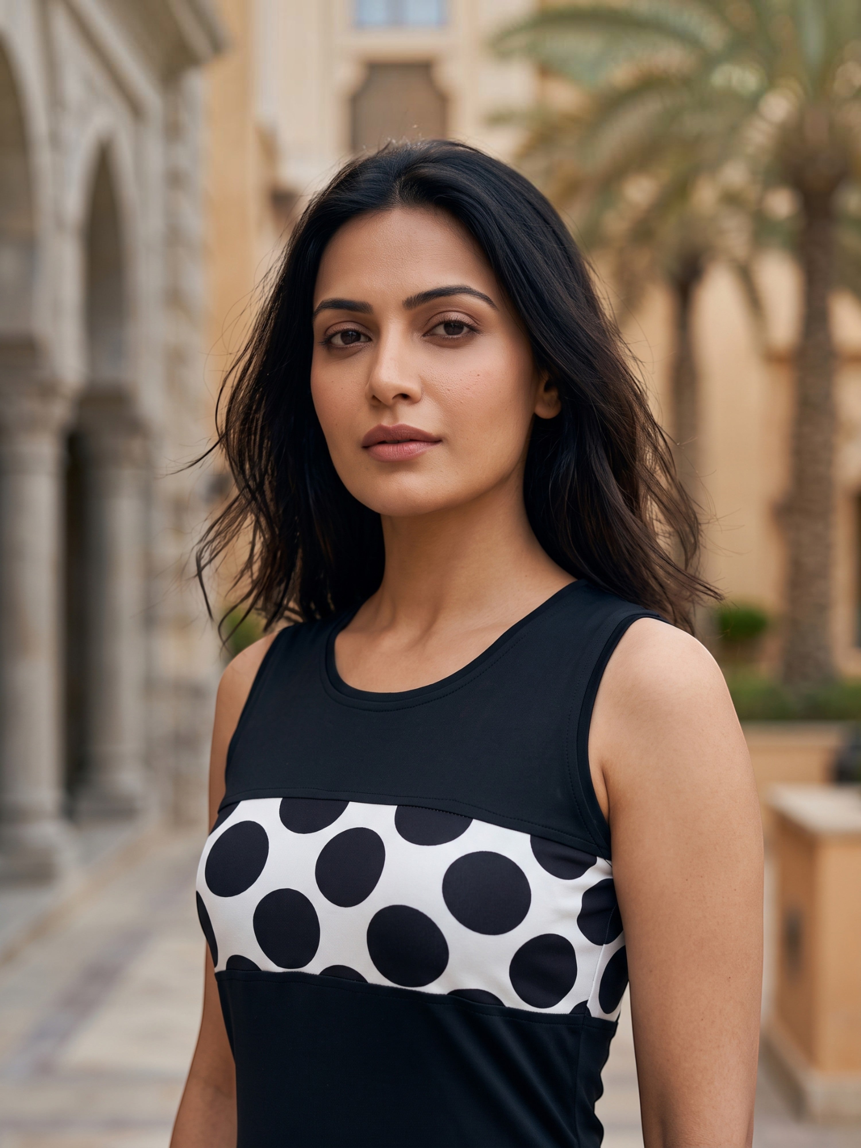 Polka dot short dress