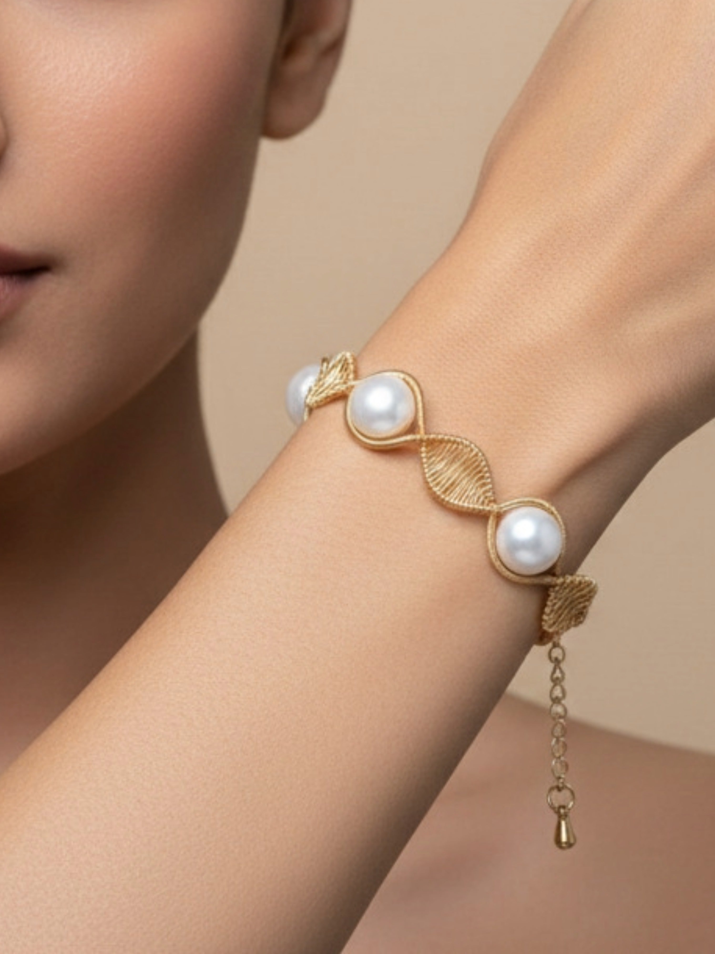 Freshwater Pearl Spiral Design Bracelet | Statement Jewelry
