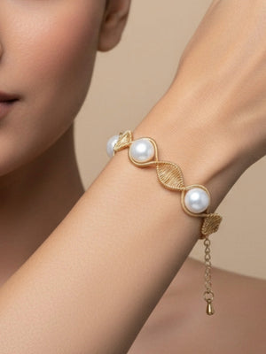 Freshwater Pearl Spiral Design Bracelet | Statement Jewelry
