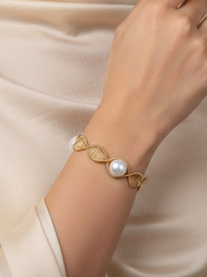 Freshwater Pearl Spiral Design Bracelet | Statement Jewelry