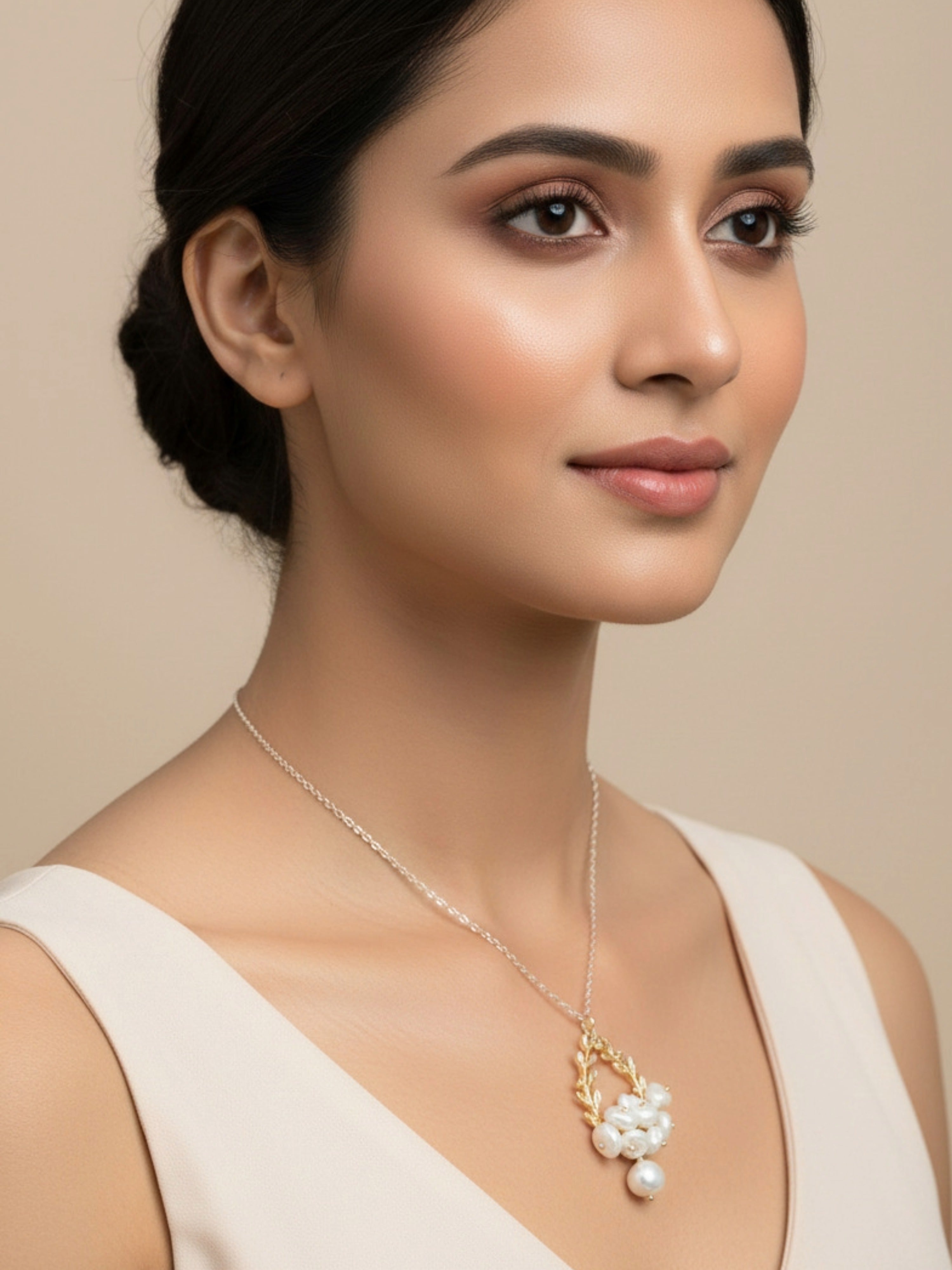 Leafy Pearl Neck Chain | Casual Fashion Jewelry