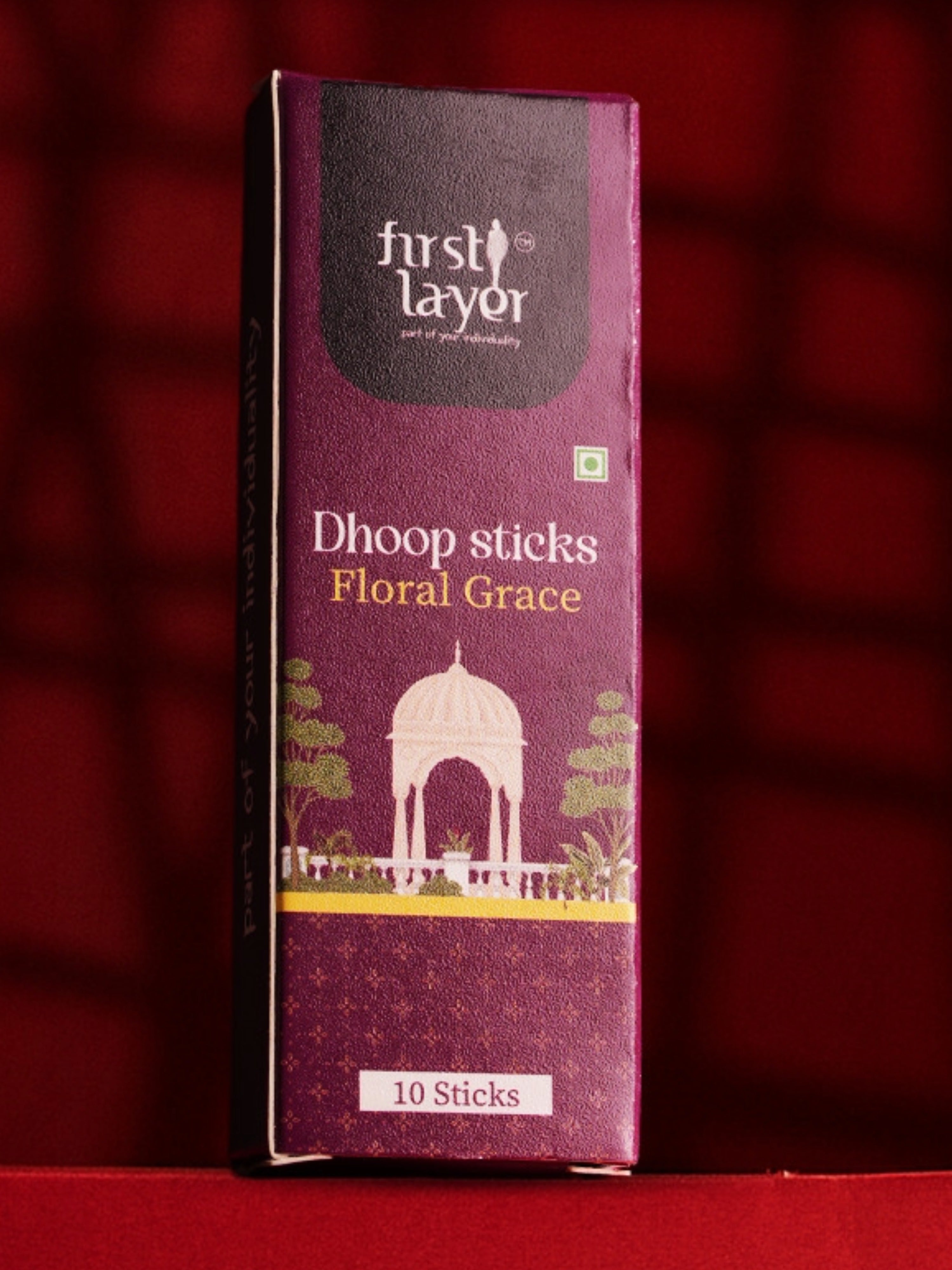 FIRSTLAYER Natural Dhoop Sticks | Herbal Incense for Puja, Meditation & Positive Energy | Long Lasting Fragrance |Floral Grace