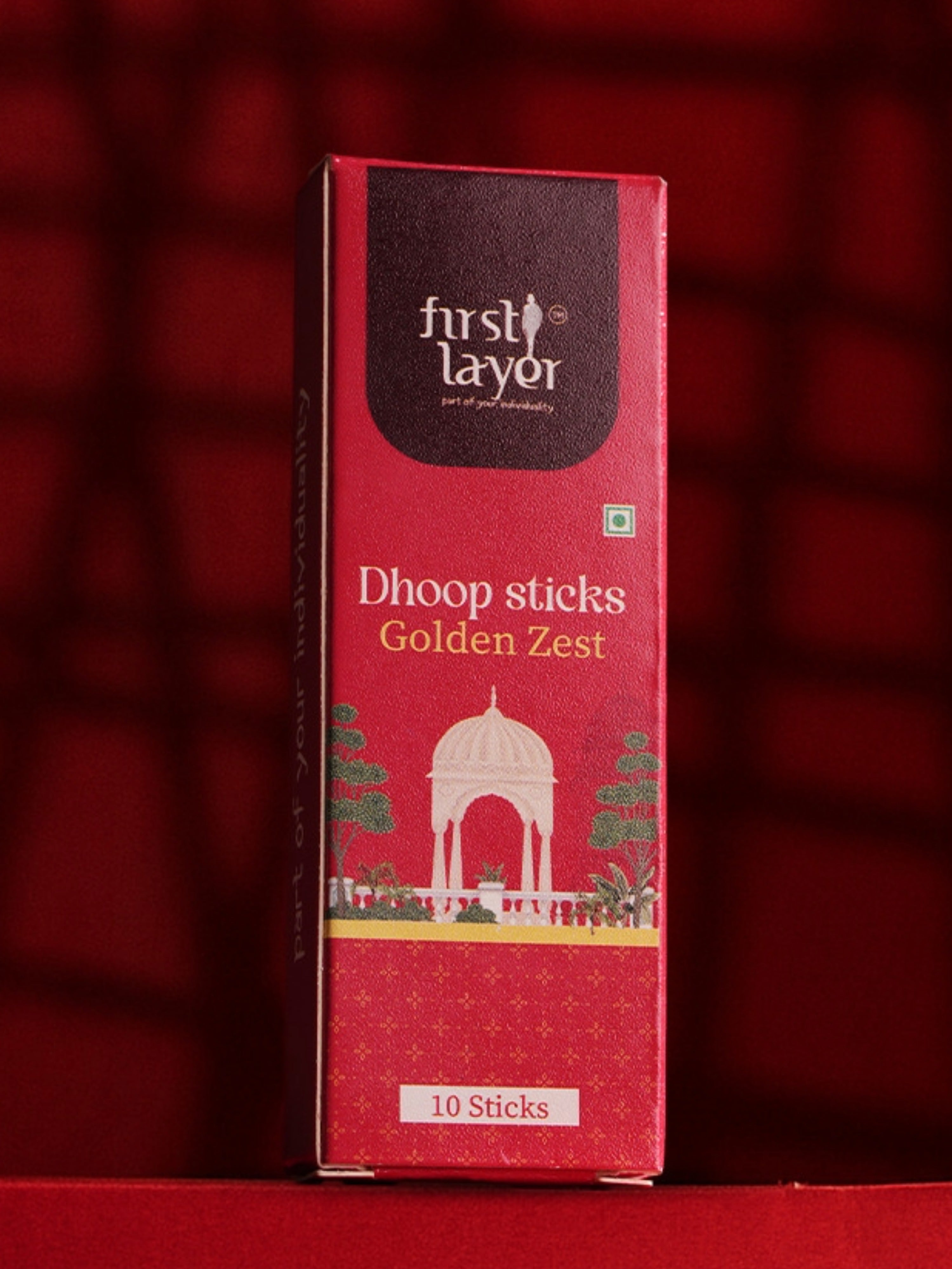 FIRSTLAYER Natural Dhoop Sticks | Herbal Incense for Puja, Meditation & Positive Energy | Long Lasting Fragrance |Golden Zest
