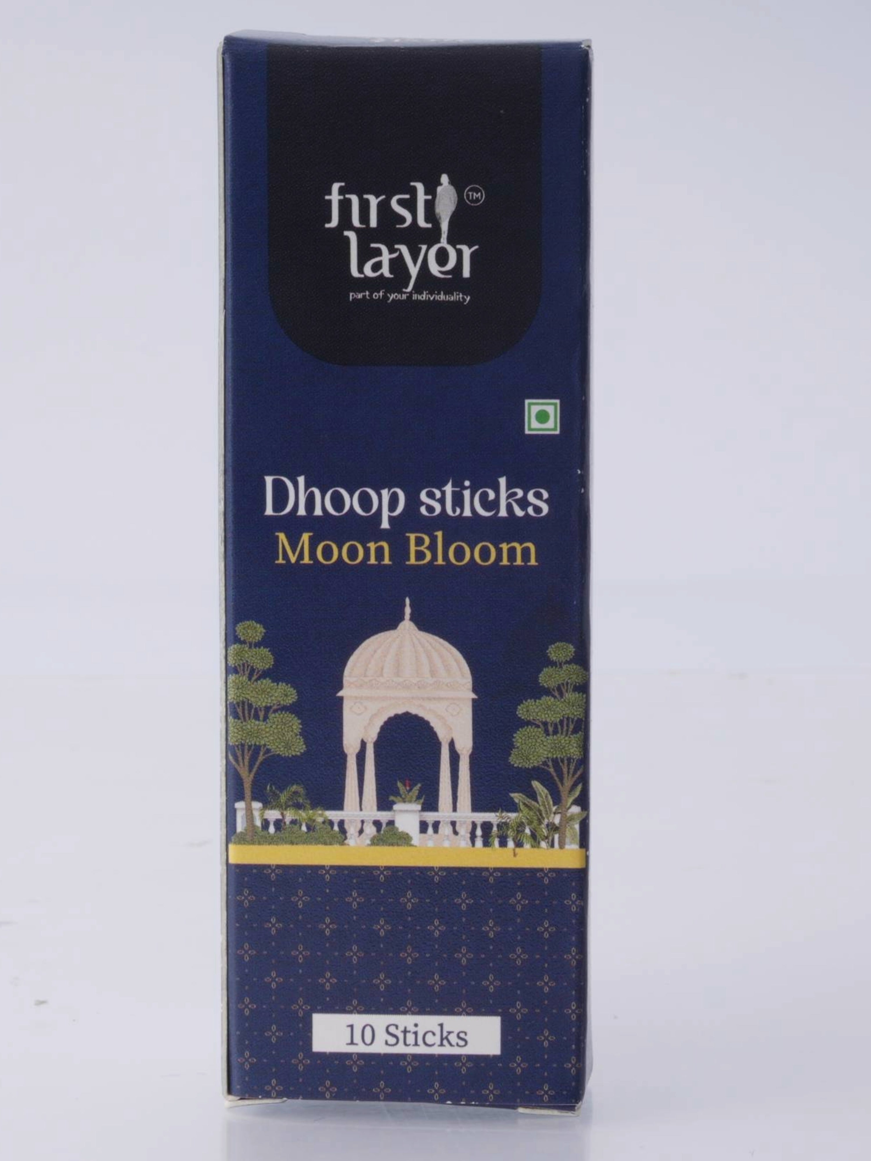 FIRSTLAYER Natural Dhoop Sticks | Herbal Incense for Puja, Meditation & Positive Energy | Long Lasting Fragrance |Moon Bloom