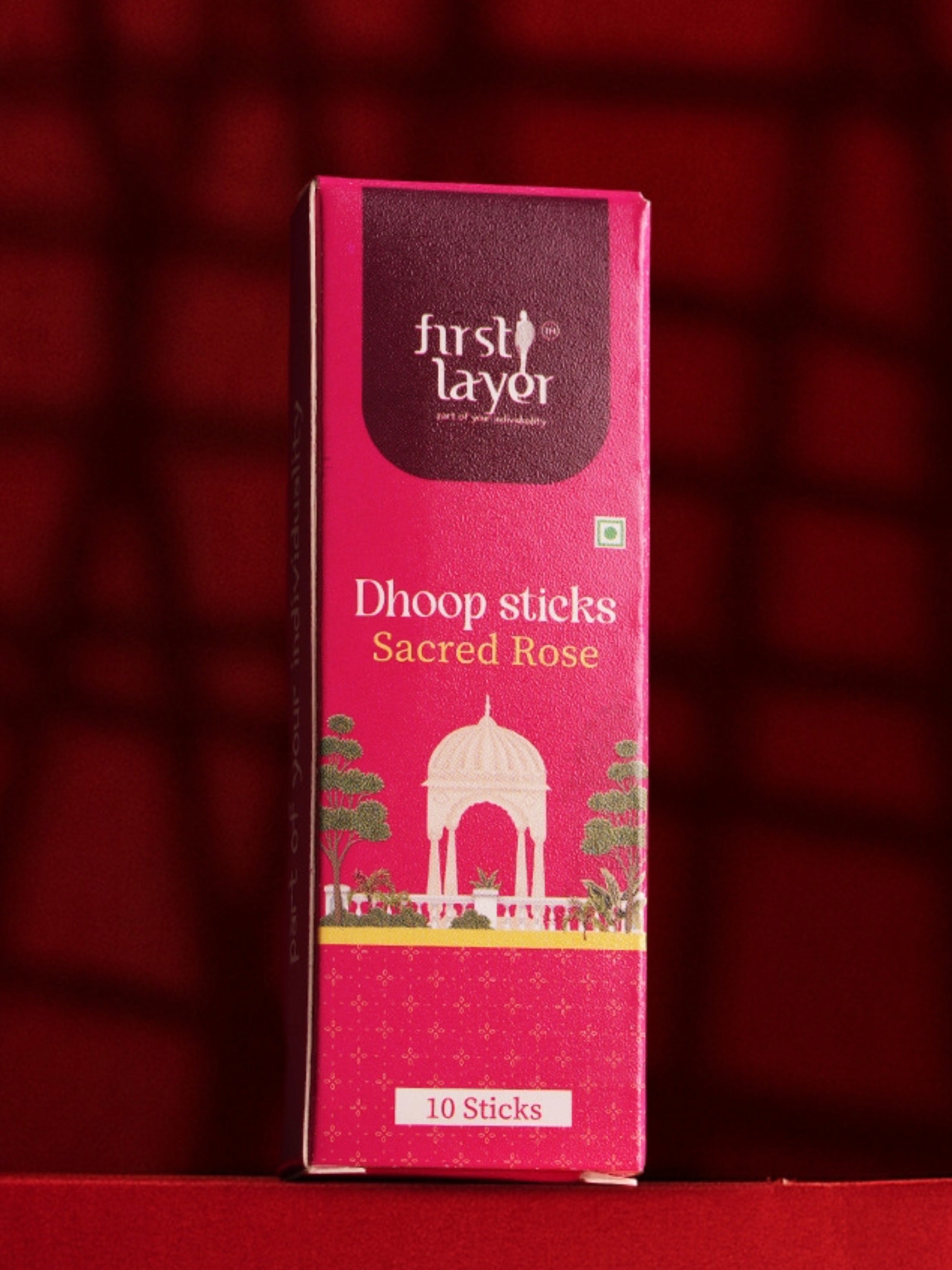 FIRSTLAYER Natural Dhoop Sticks | Herbal Incense for Puja, Meditation & Positive Energy | Long Lasting Fragrance |Sacred Rose