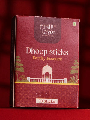 FIRSTLAYER Natural Dhoop Sticks | Herbal Incense for Puja, Meditation & Positive Energy | Long Lasting Fragrance | Earthy Essence