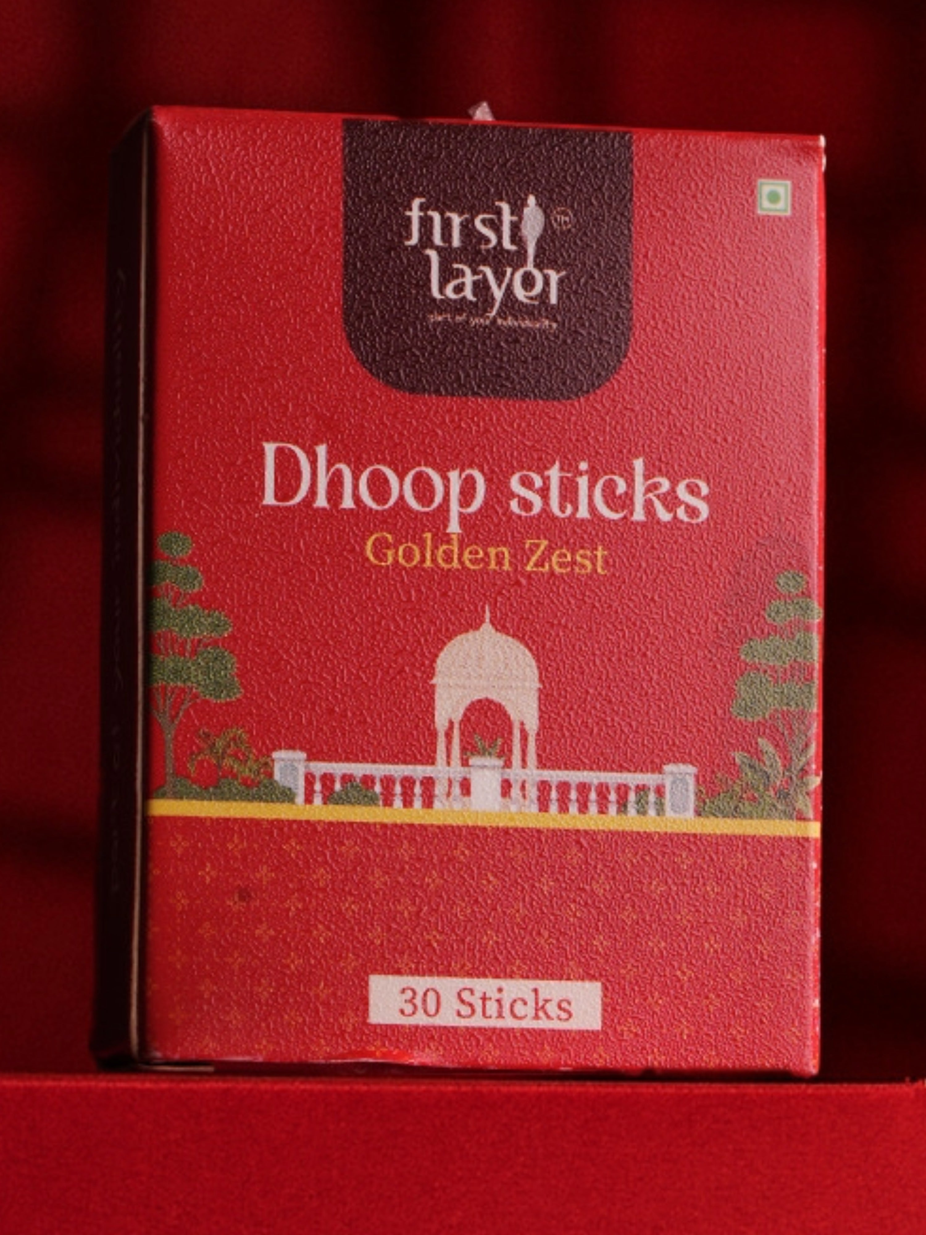 FIRSTLAYER Natural Dhoop Sticks | Herbal Incense for Puja, Meditation & Positive Energy | Long Lasting Fragrance |Golden Zest