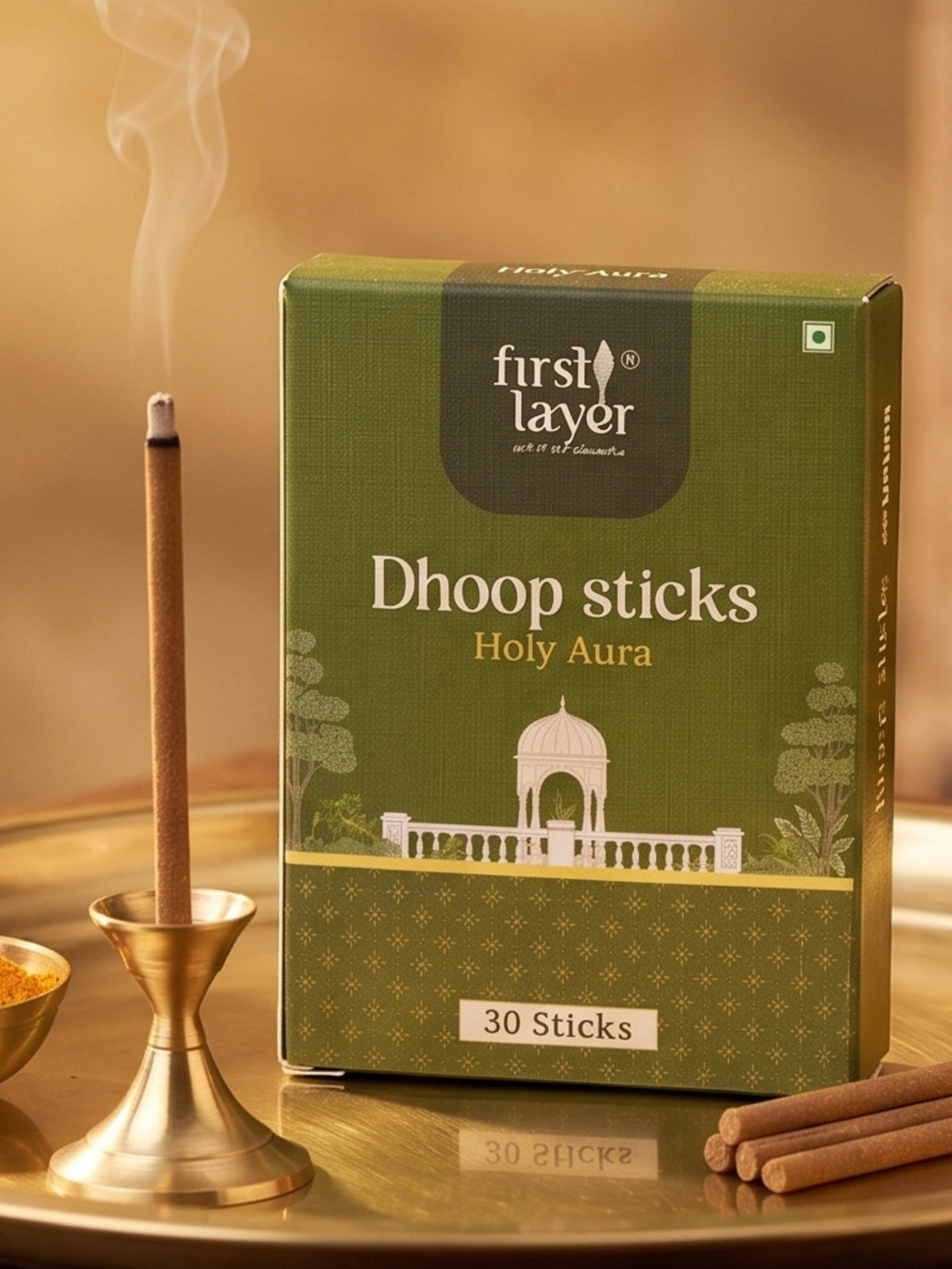 FIRSTLAYER Natural Dhoop Sticks | Herbal Incense for Puja, Meditation & Positive Energy | Long Lasting Fragrance | Holy Aura