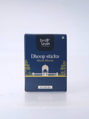 FIRSTLAYER Natural Dhoop Sticks | Herbal Incense for Puja, Meditation & Positive Energy | Long Lasting Fragrance |Moon Bloom