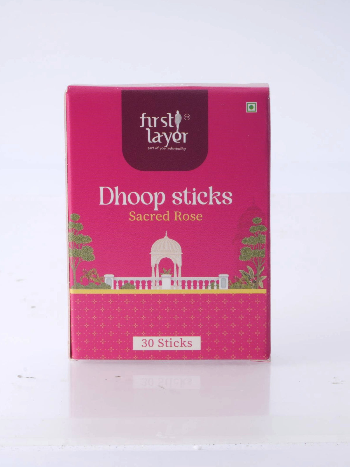 FIRSTLAYER Sacred Rose Natural Dhoop Sticks | Herbal Incense for Puja, Meditation & Positive Energy | Long Lasting Fragrance |Sacred Rose