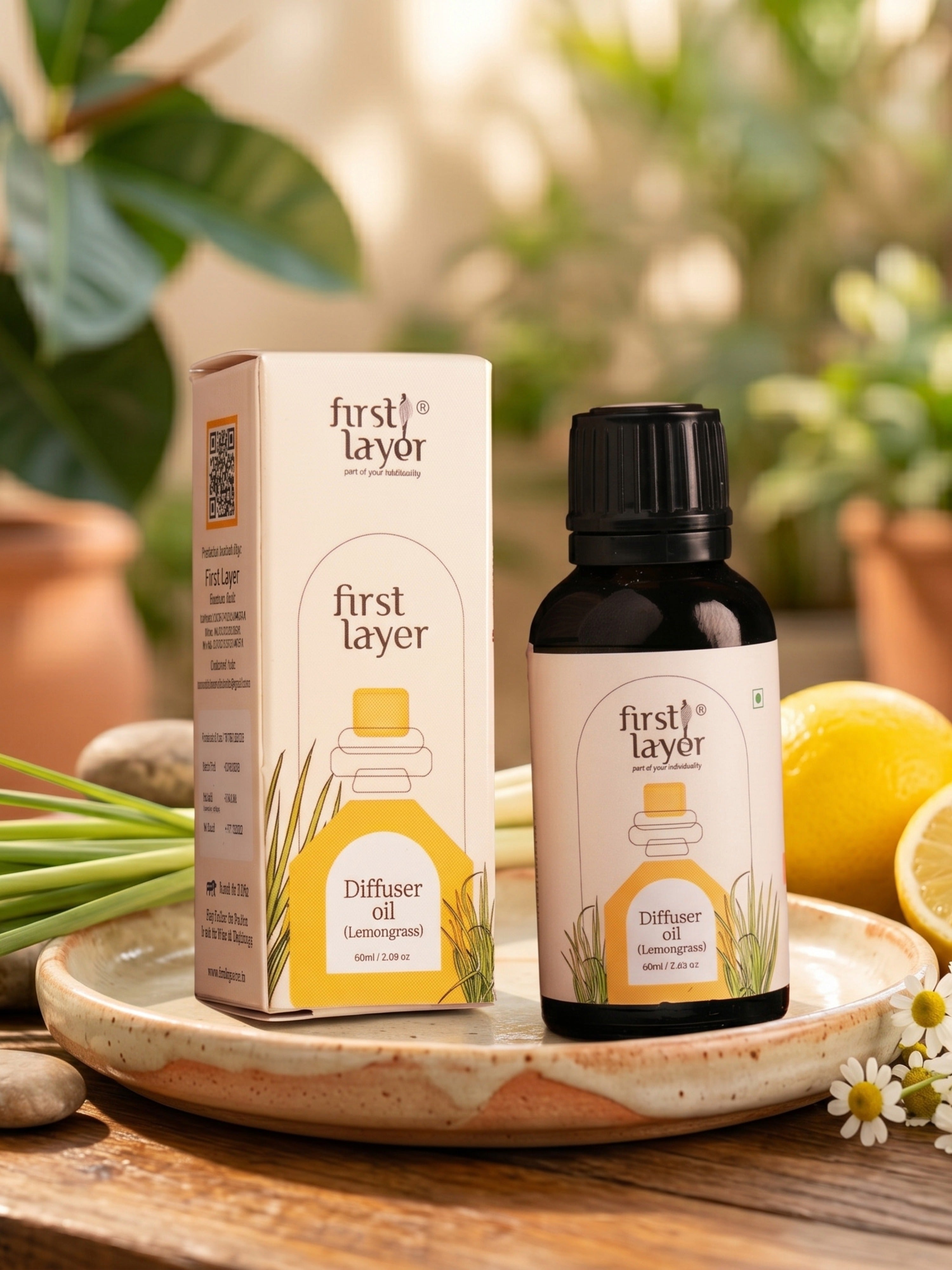 FirstLayer Lemon Bloom Diffuser Oil | Premium Citrus Home Fragrance