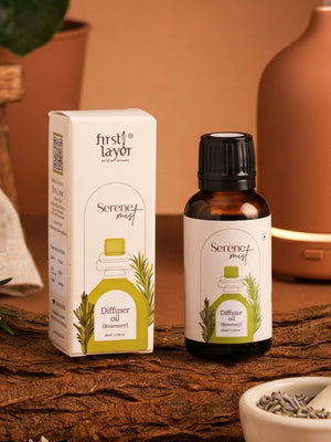 FIRSTLAYER Serene Mist Diffuser Oil – Rosemary Essential Oil Blend for Focus, Relaxation & Home Aromatherapy