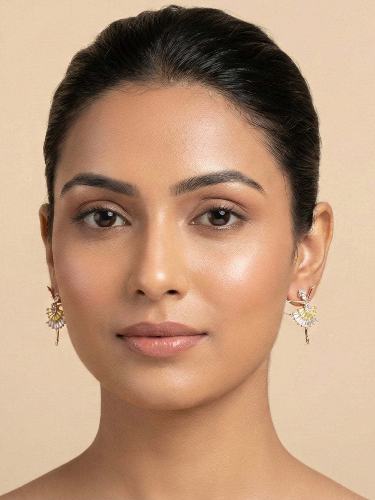 Floral Statement Earrings | White & Soft Yellow | Pearl & Stone Design