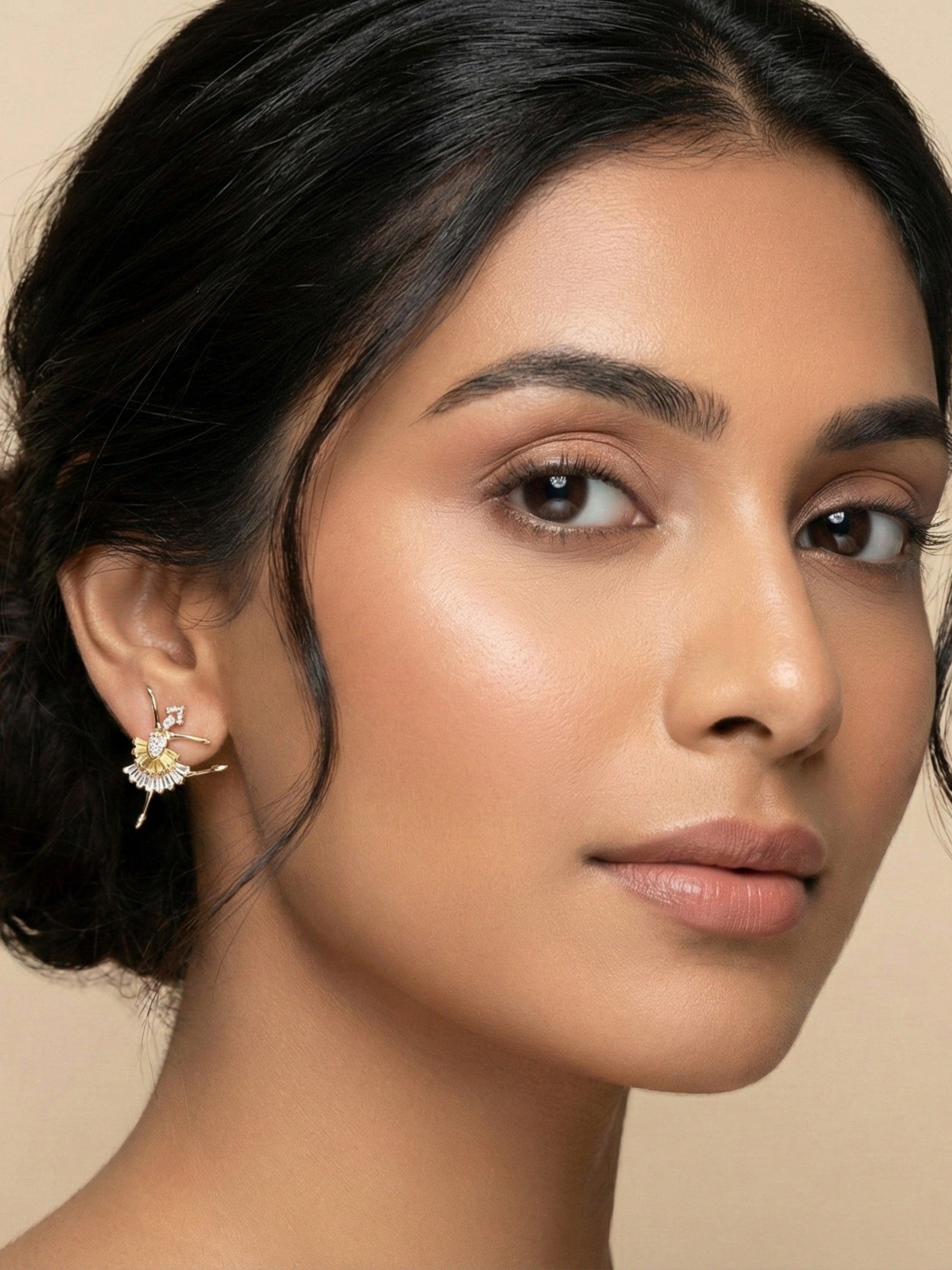 Floral Statement Earrings | White & Soft Yellow | Pearl & Stone Design
