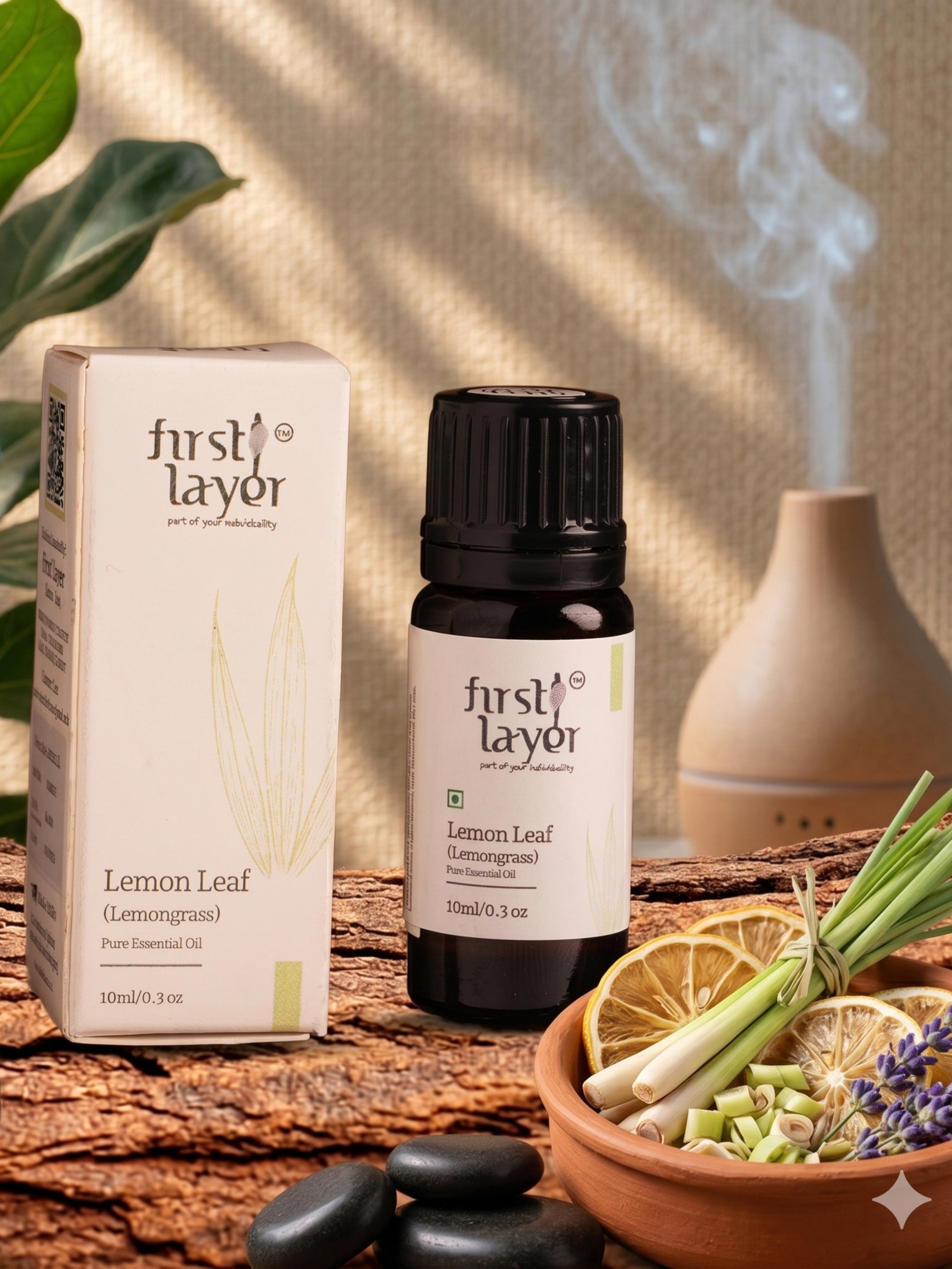 FIRSTLAYER Lemon Leaf Essential Oil – Fresh Citrus Blend for Deep Clean, Relaxation & Long-Lasting Fragrance