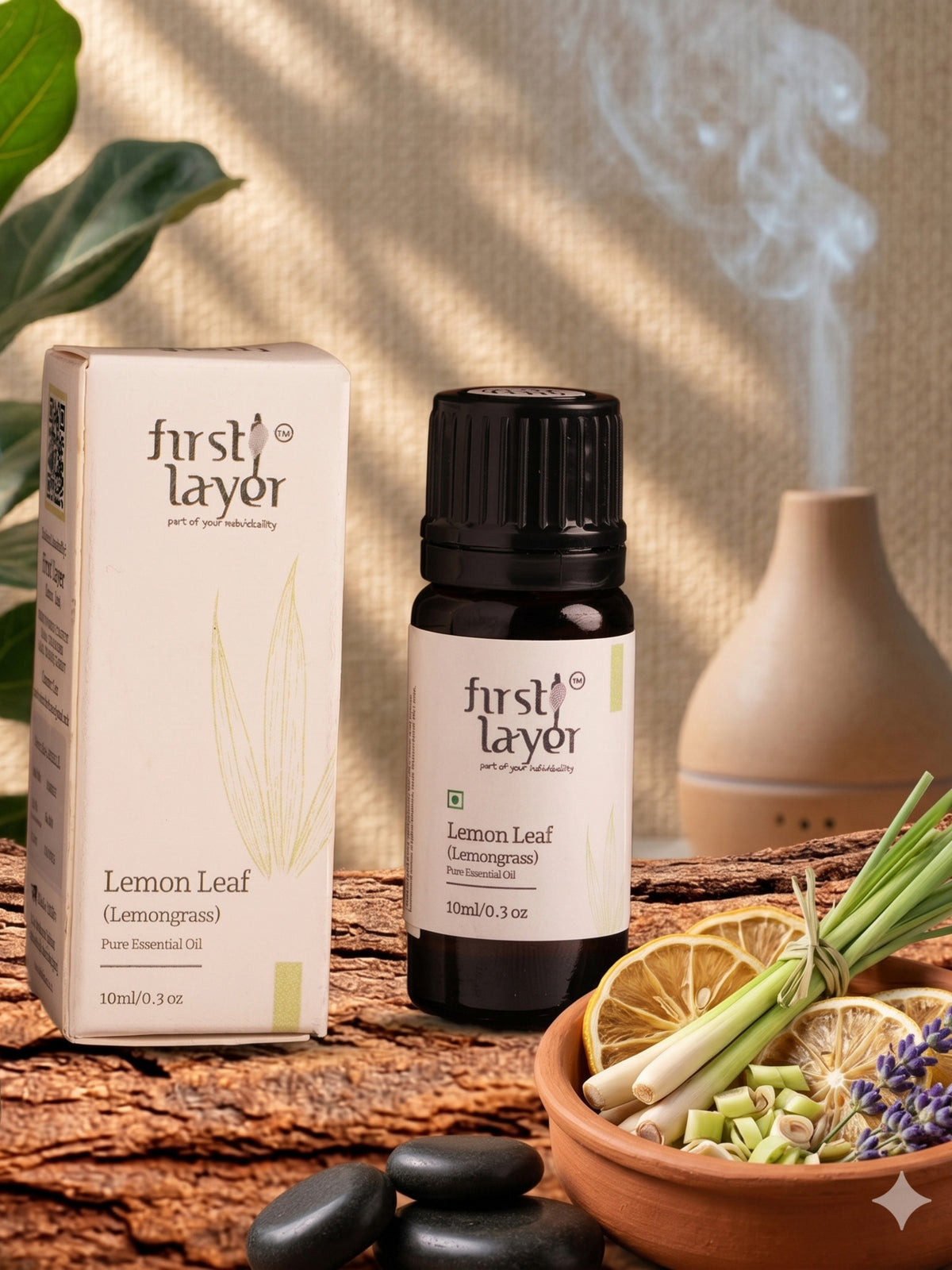 FIRSTLAYER Lemon Leaf Essential Oil – Fresh Citrus Blend for Deep Clean, Relaxation & Long-Lasting Fragrance