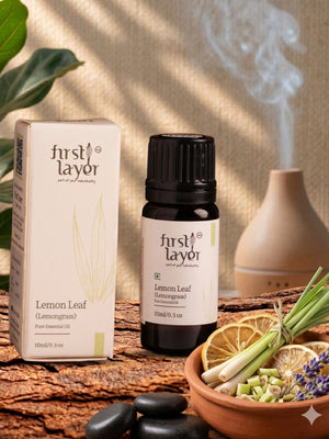 FIRSTLAYER Lemon Leaf Essential Oil – Fresh Citrus Blend for Deep Clean, Relaxation & Long-Lasting Fragrance