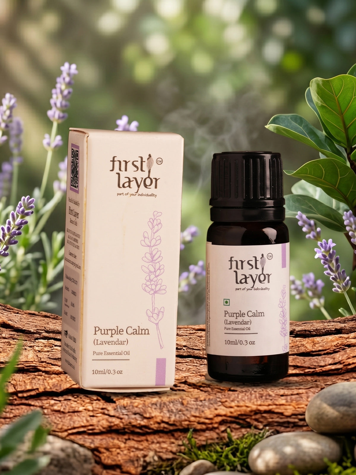 FIRSTLAYER Purple Calm Essential Oil – Organic Floral Blend for Stress Relief, Relaxation & Long-Lasting Fragrance