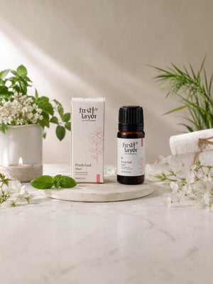 FIRSTLAYER Fresh Leaf Essential Oil – Natural (Basil) Herbal Blend for Breathing Support, Stress Relief & Relaxation