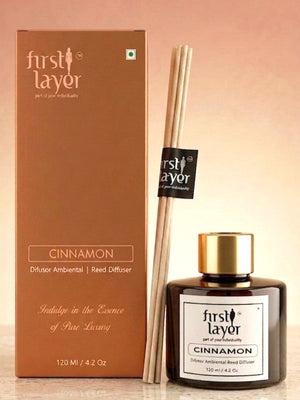 firstLayer Cinnamon Reed Diffuser | Premium Aromatic Essential Oil Room Fragrance