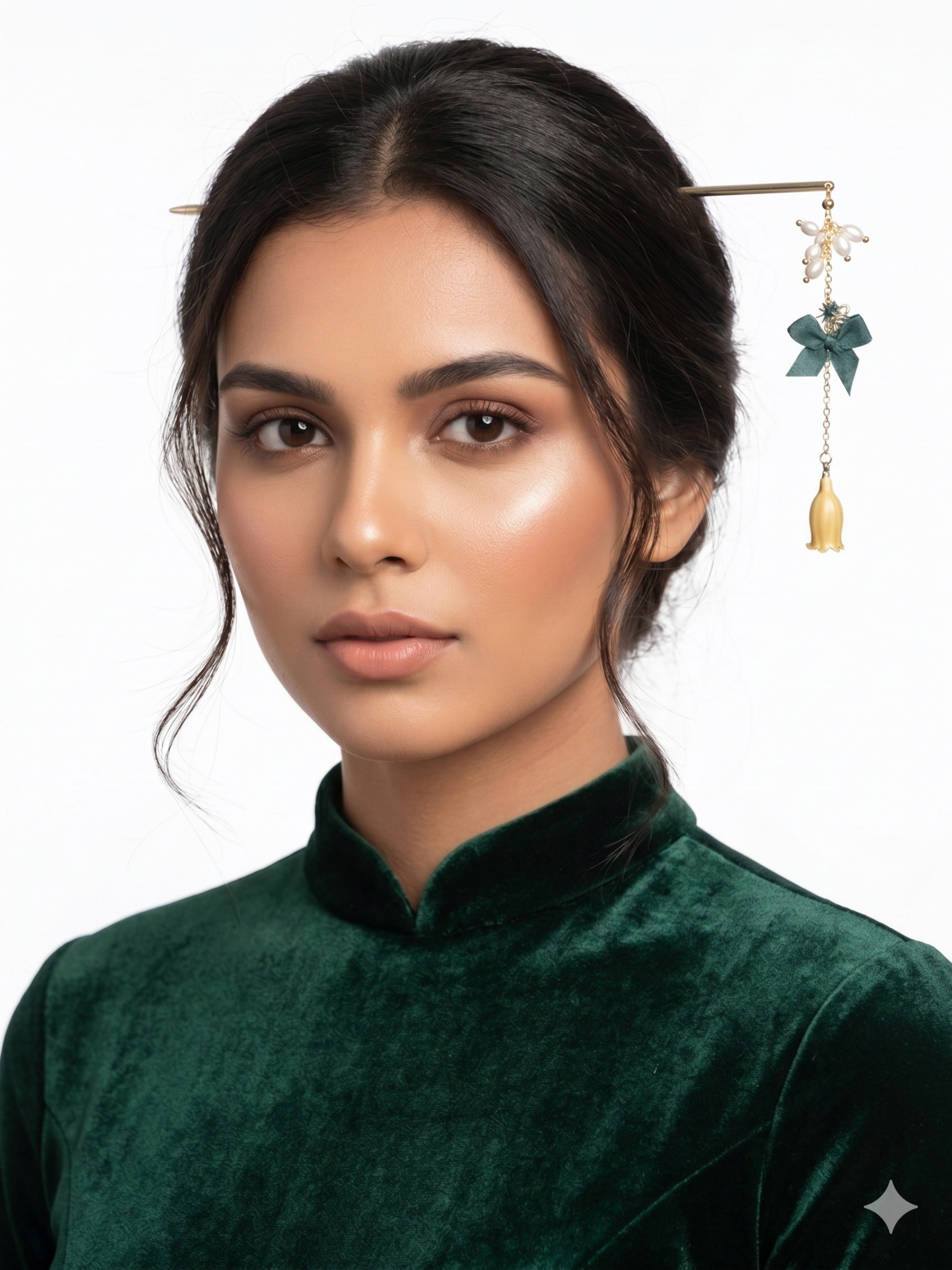 Vintage Style Hairstick Statement Jewellery – Teal Crystal Hair Stick