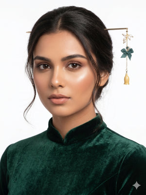 Vintage Style Hairstick Statement Jewellery – Teal Crystal Hair Stick