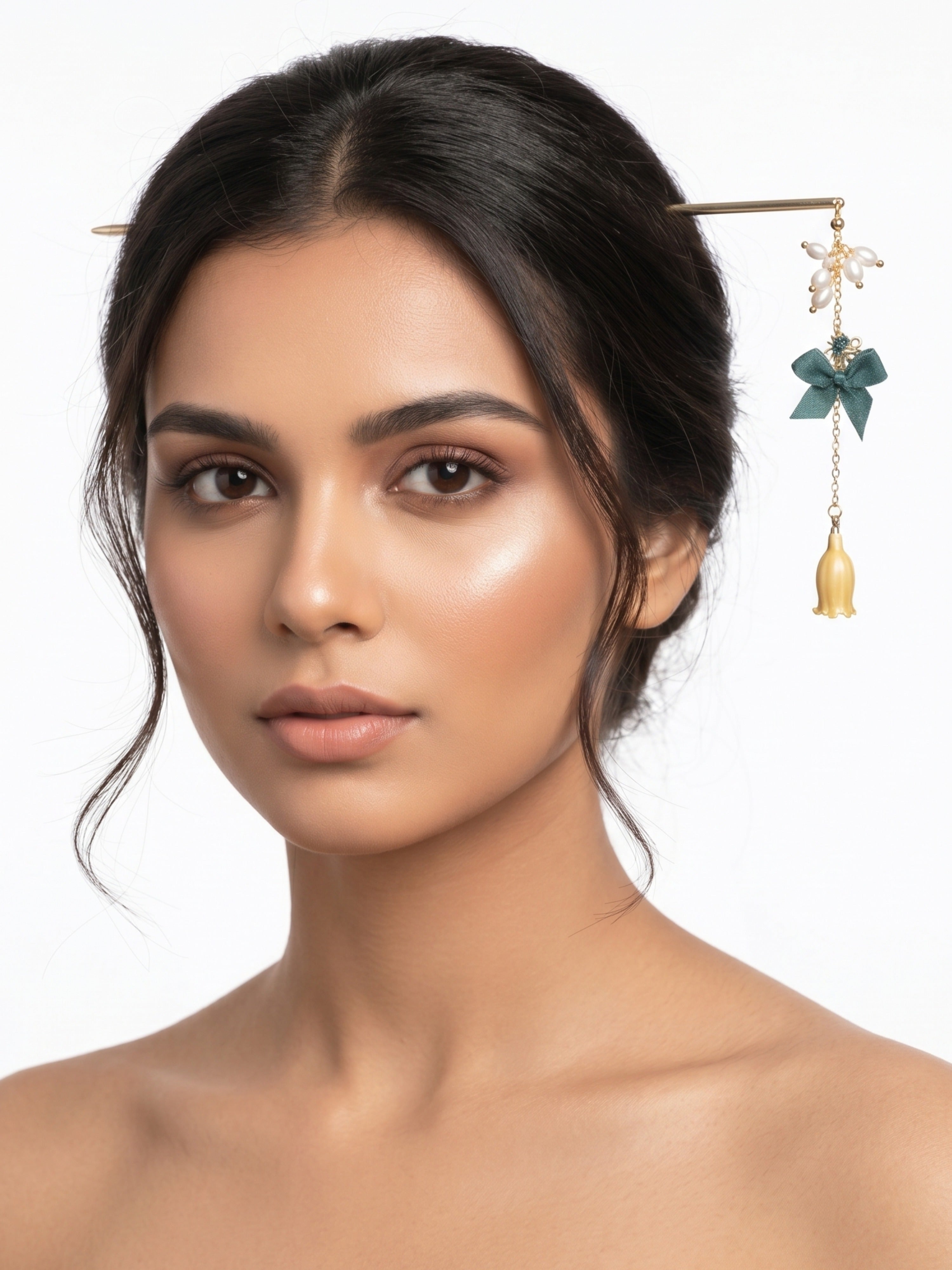 Vintage Style Hairstick Statement Jewellery – Teal Crystal Hair Stick
