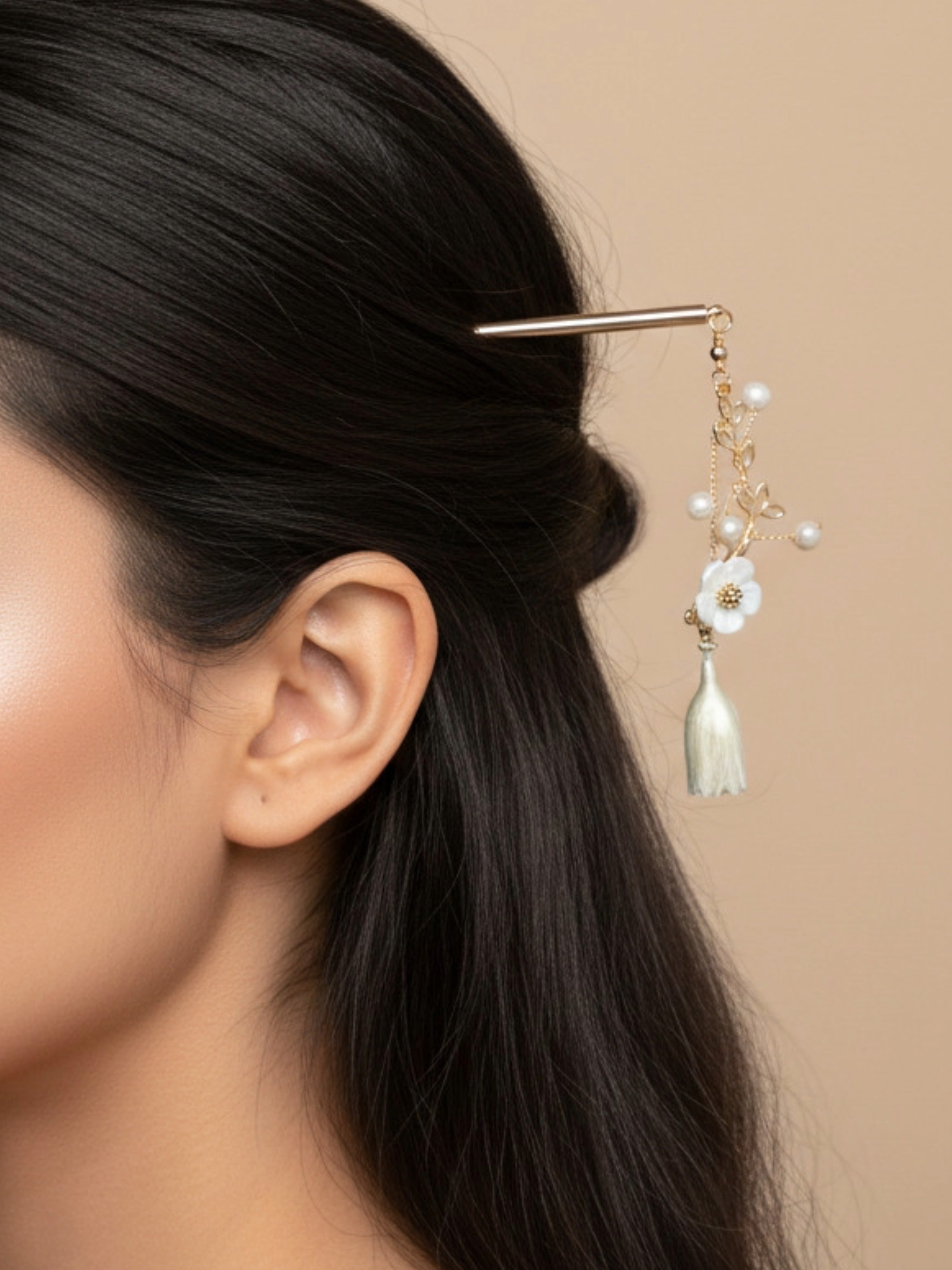 Botanical Root Hairstick Statement Jewellery – Elegant Teal Crystal Hair Accessory