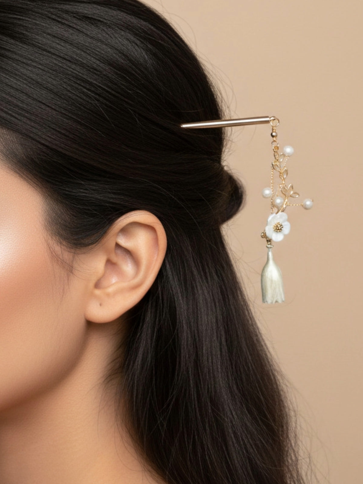 Botanical Root Hairstick Statement Jewellery – Elegant Teal Crystal Hair Accessory