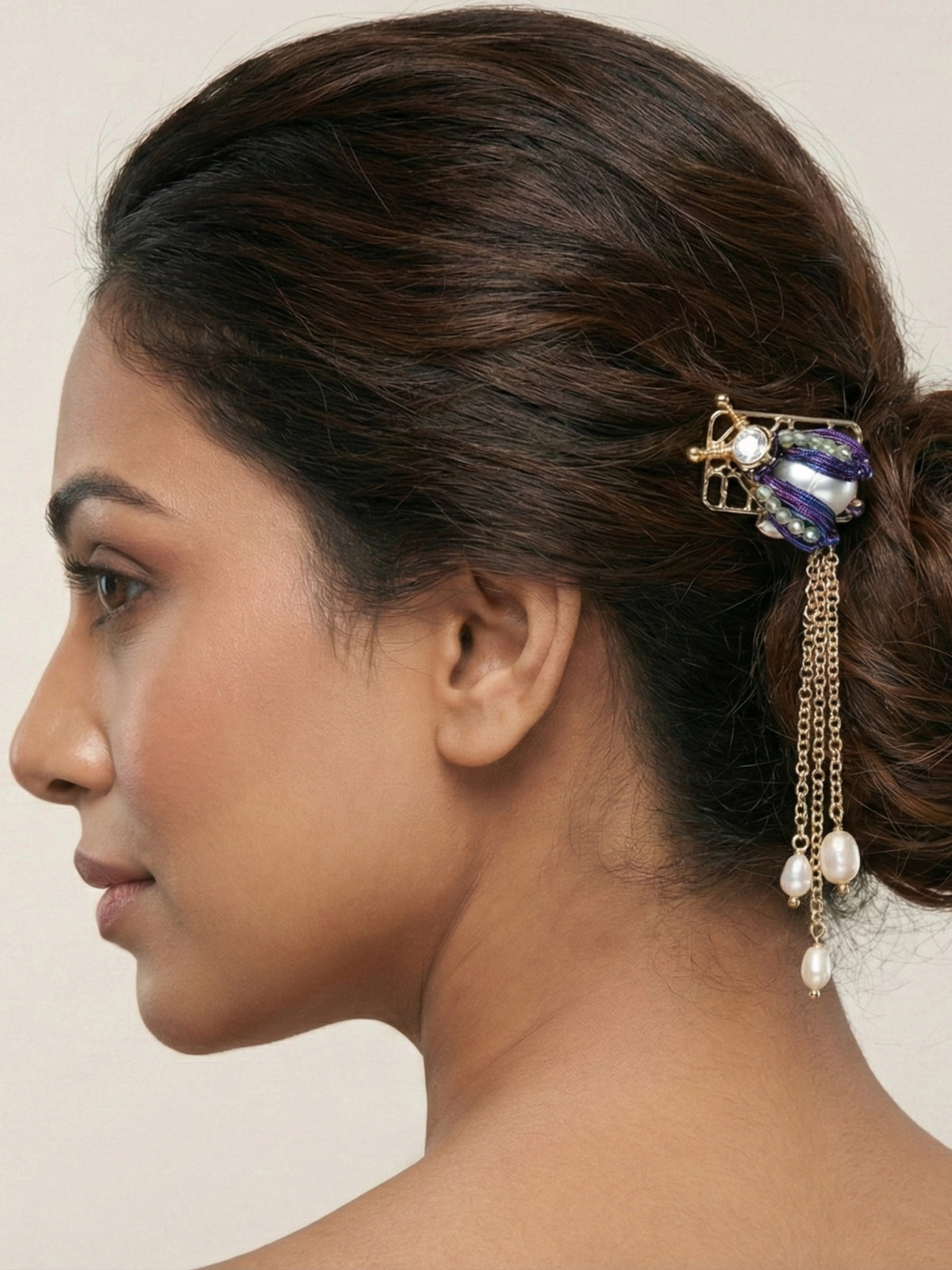Statement Jewellery Hairstick – Handcrafted Gold Tone Insect Motif Hair Pin