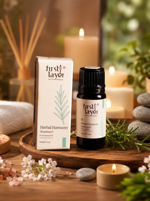 FIRSTLAYER Herbal Harmony Essential Oil – Organic (Rosemary) Herbal Blend for Breathing Support, Stress Relief & Relaxation