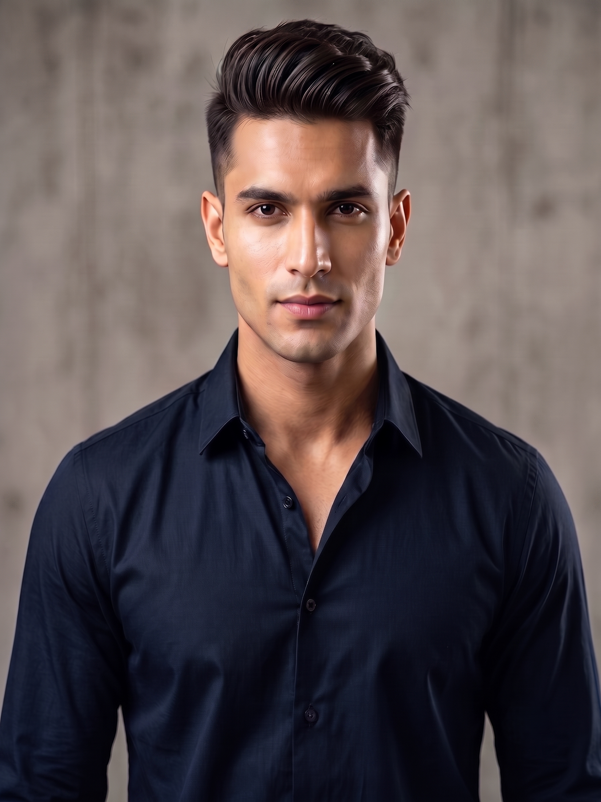 FIRSTLAYER Men's Cotton Blend Formal Shirt | Stretch Fabric | Tailored Fit | Full Sleeve |Blue