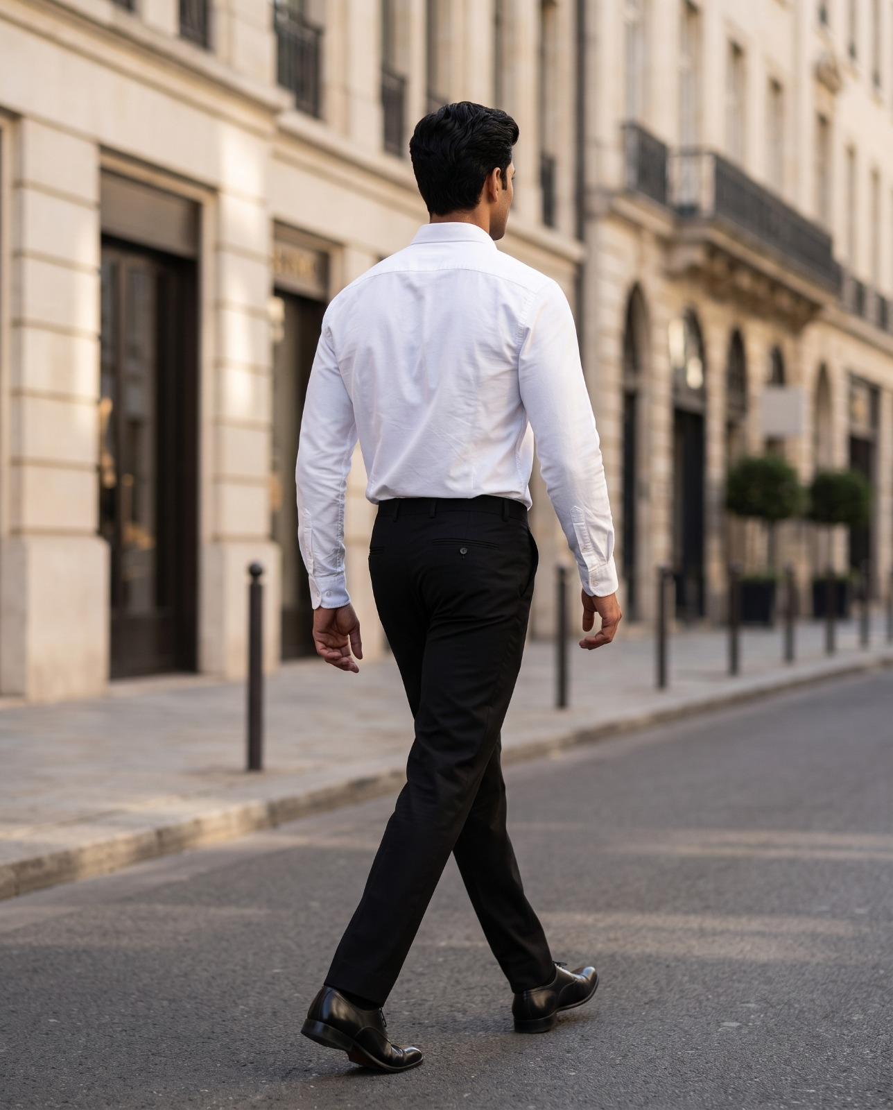 FIRSTLAYER Men's Cotton Blend Formal Shirt | Stretch Fabric | Tailored Fit | Full Sleeve |White