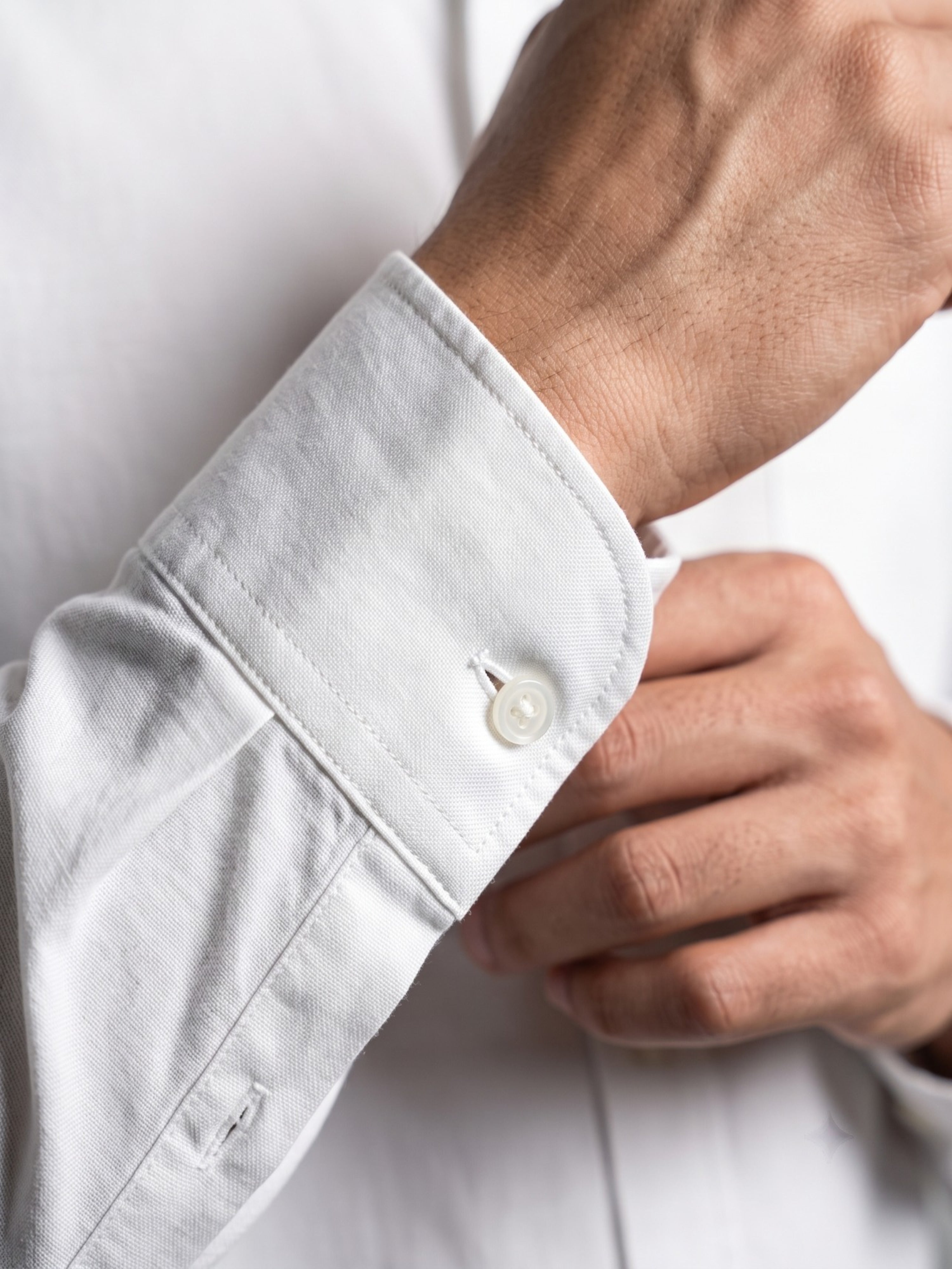 FIRSTLAYER Men's Cotton Blend Formal Shirt | Stretch Fabric | Tailored Fit | Full Sleeve |White