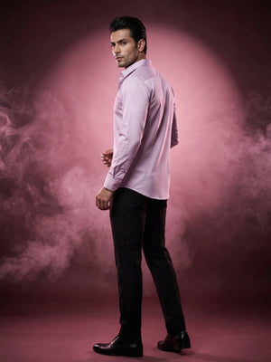 FirstLayer Premium Men's Stretch Silken Shirt | Classic Orchid