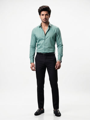 FirstLayer Premium Men's Stretch Silken Shirt | Sage Green