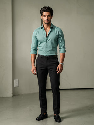 FirstLayer Premium Men's Stretch Silken Shirt | Sage Green