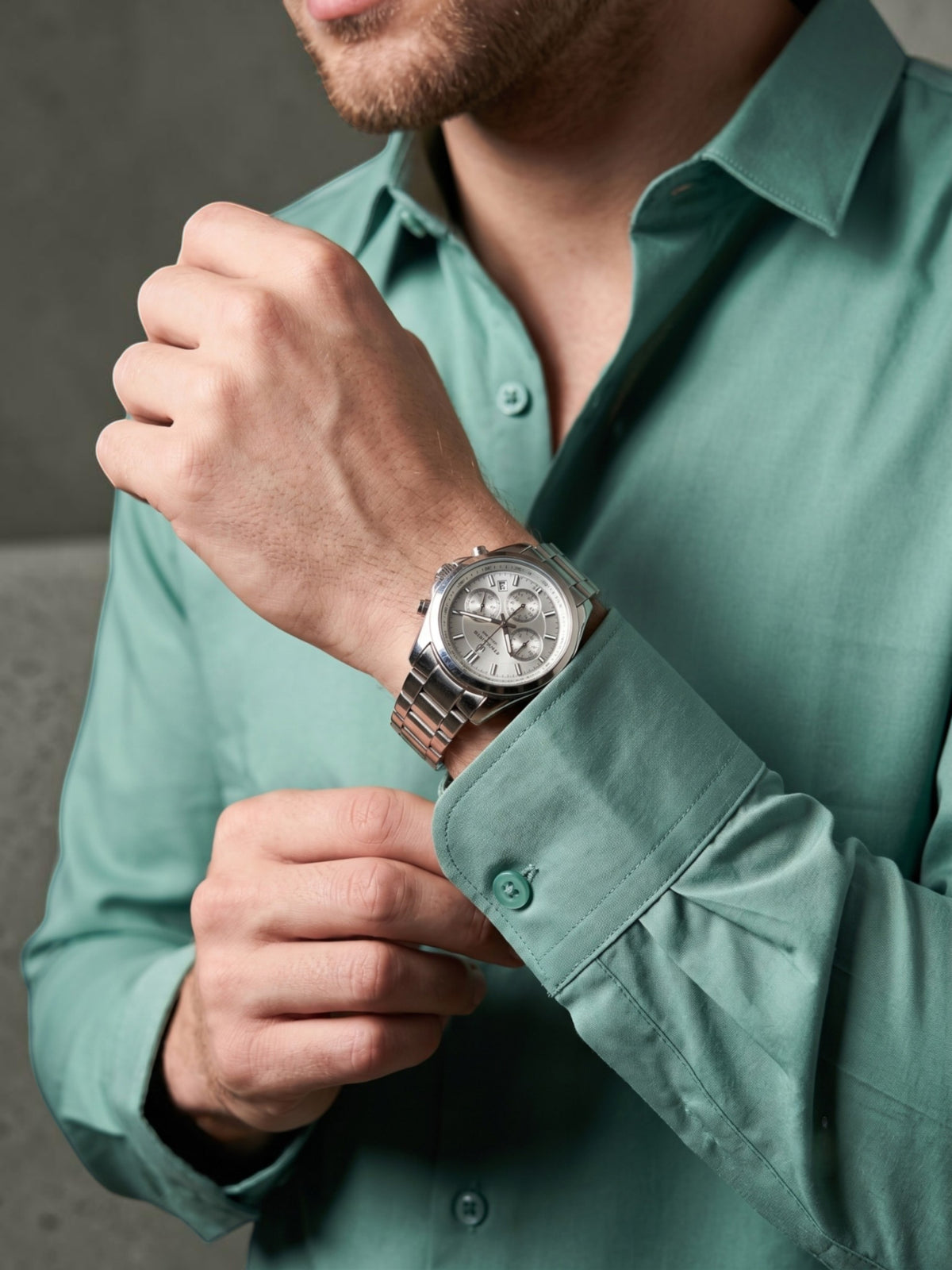 FirstLayer Premium Men's Stretch Silken Shirt | Sage Green