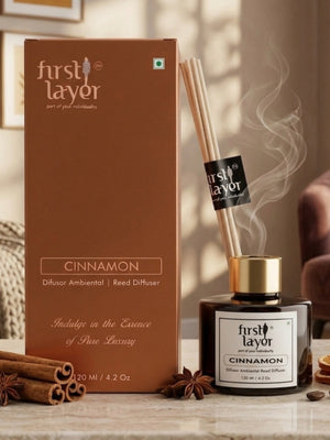 firstLayer Cinnamon Reed Diffuser | Premium Aromatic Essential Oil Room Fragrance