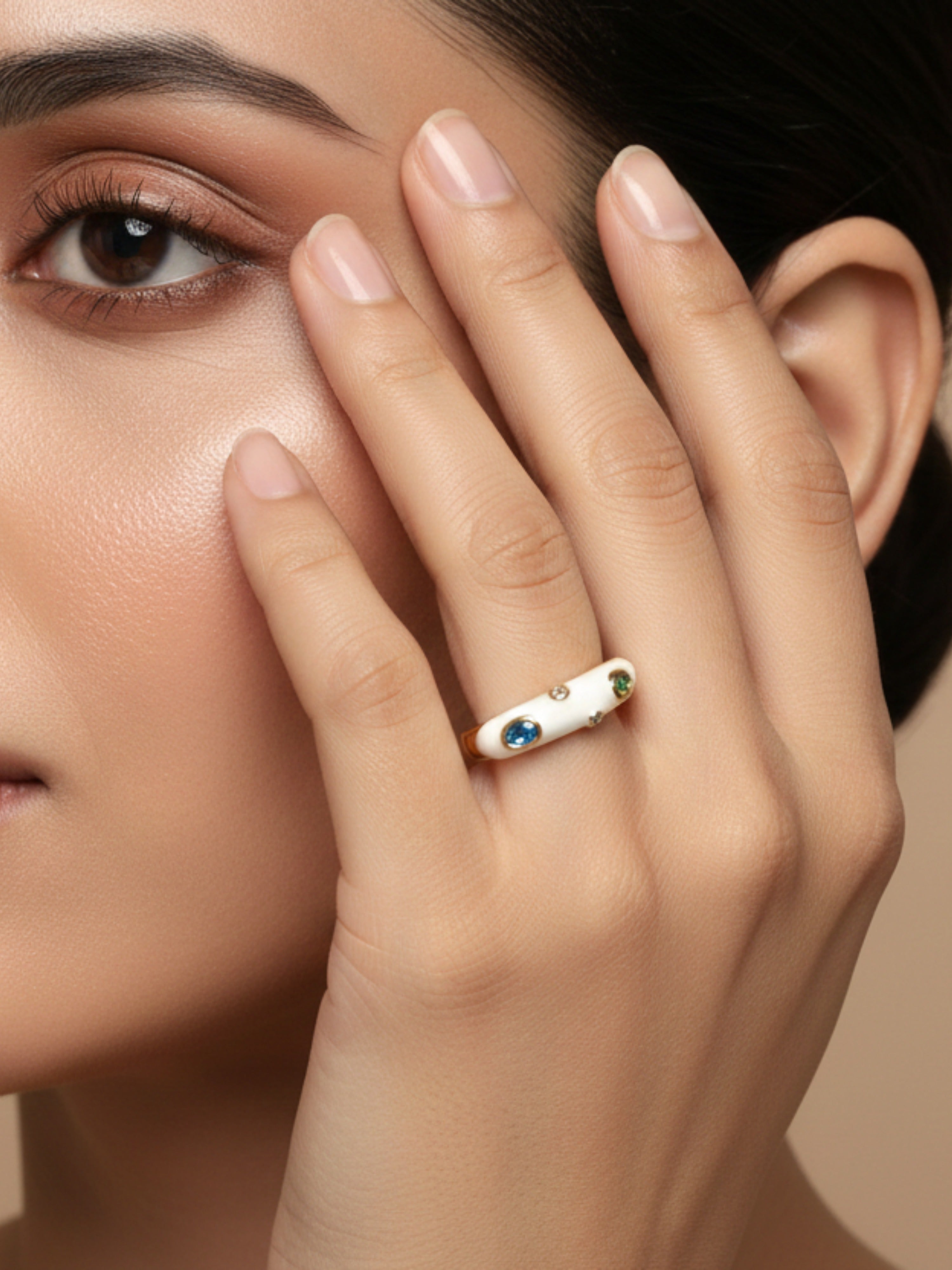 Whimsical Multicolor Enamel Ring Statement Jewellery – Open Style
