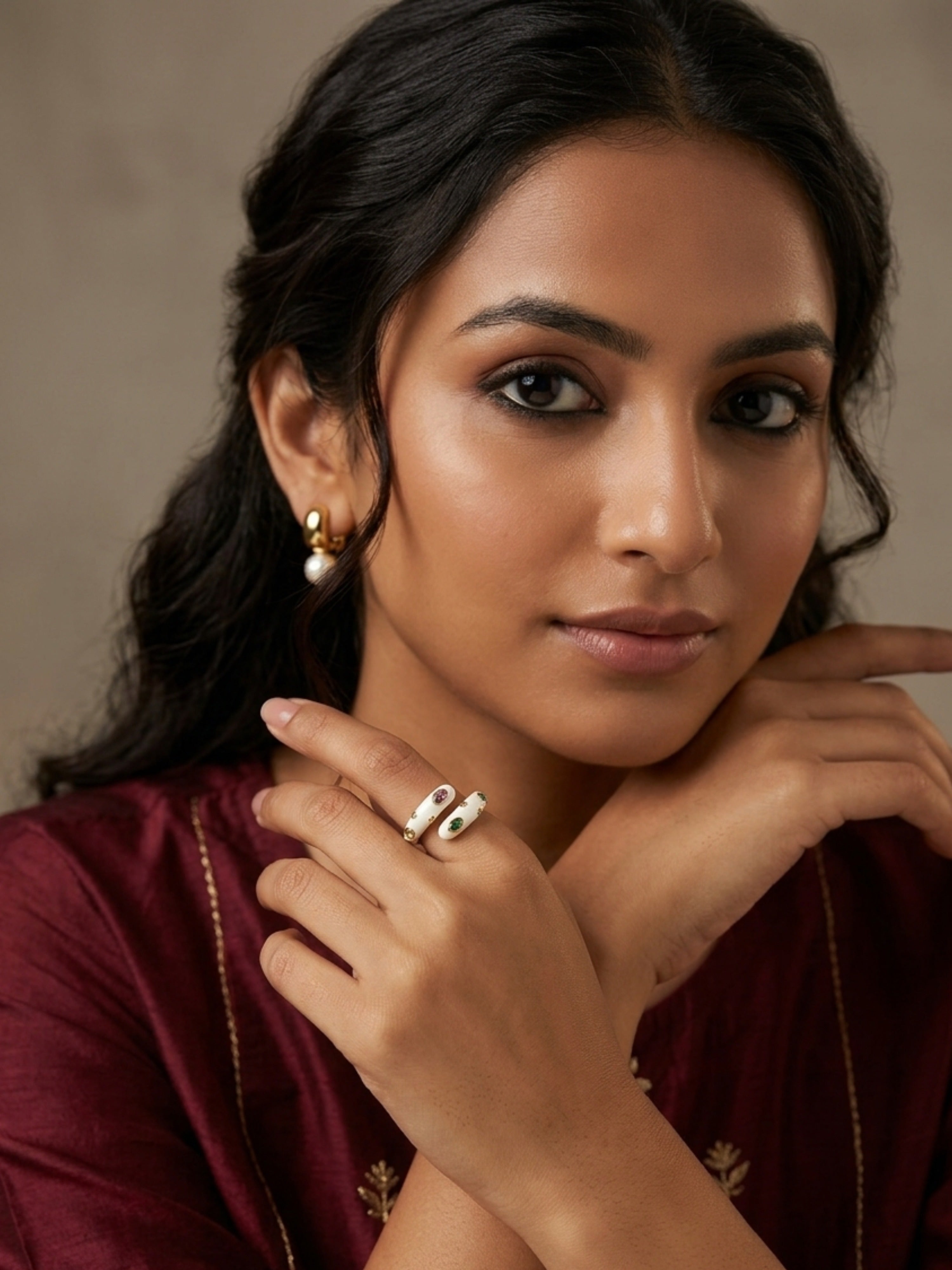 Whimsical Multicolor Enamel Ring Statement Jewellery – Open Style