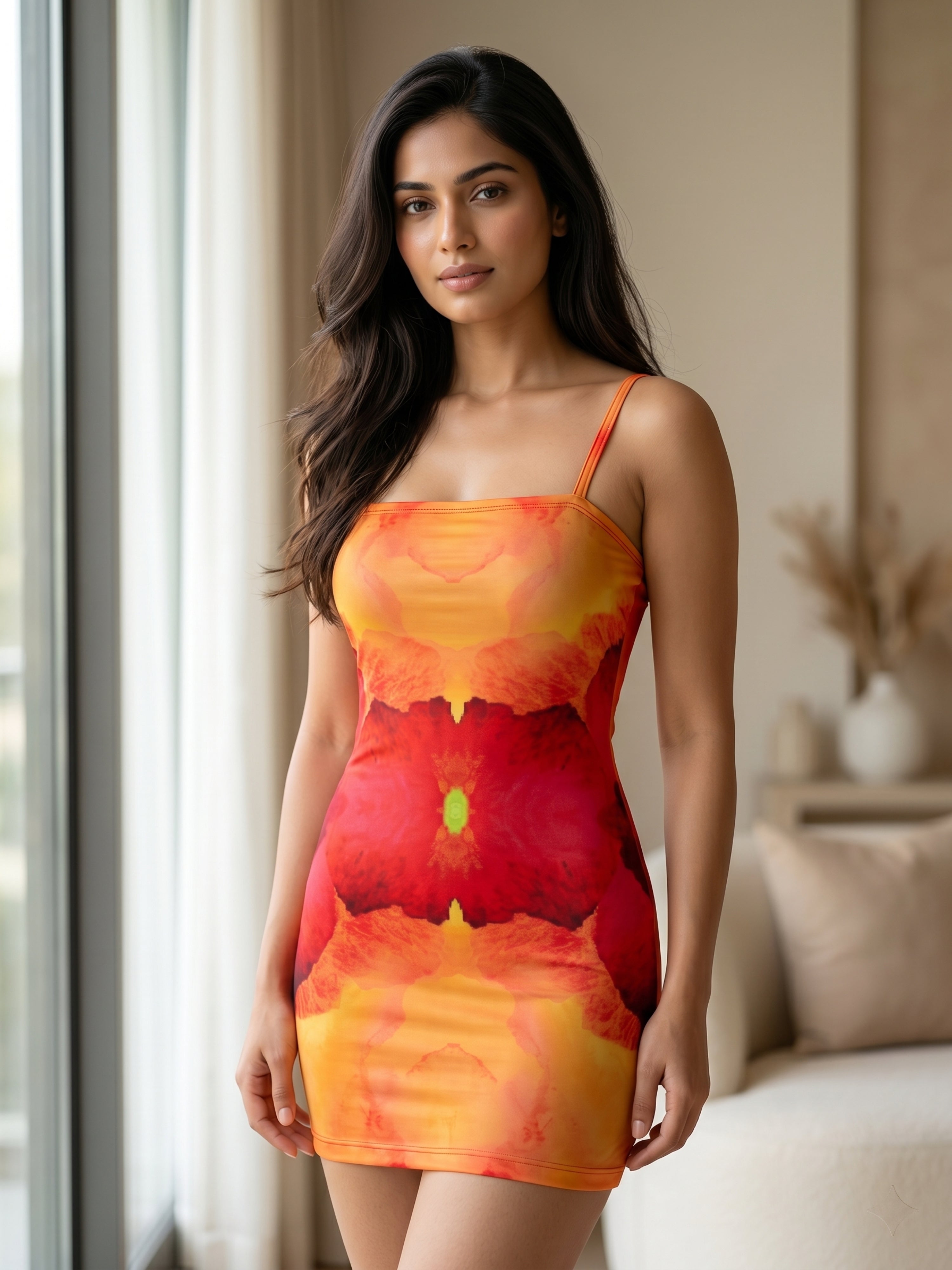 Sunset Dual-Print Bodycon Mini Dress