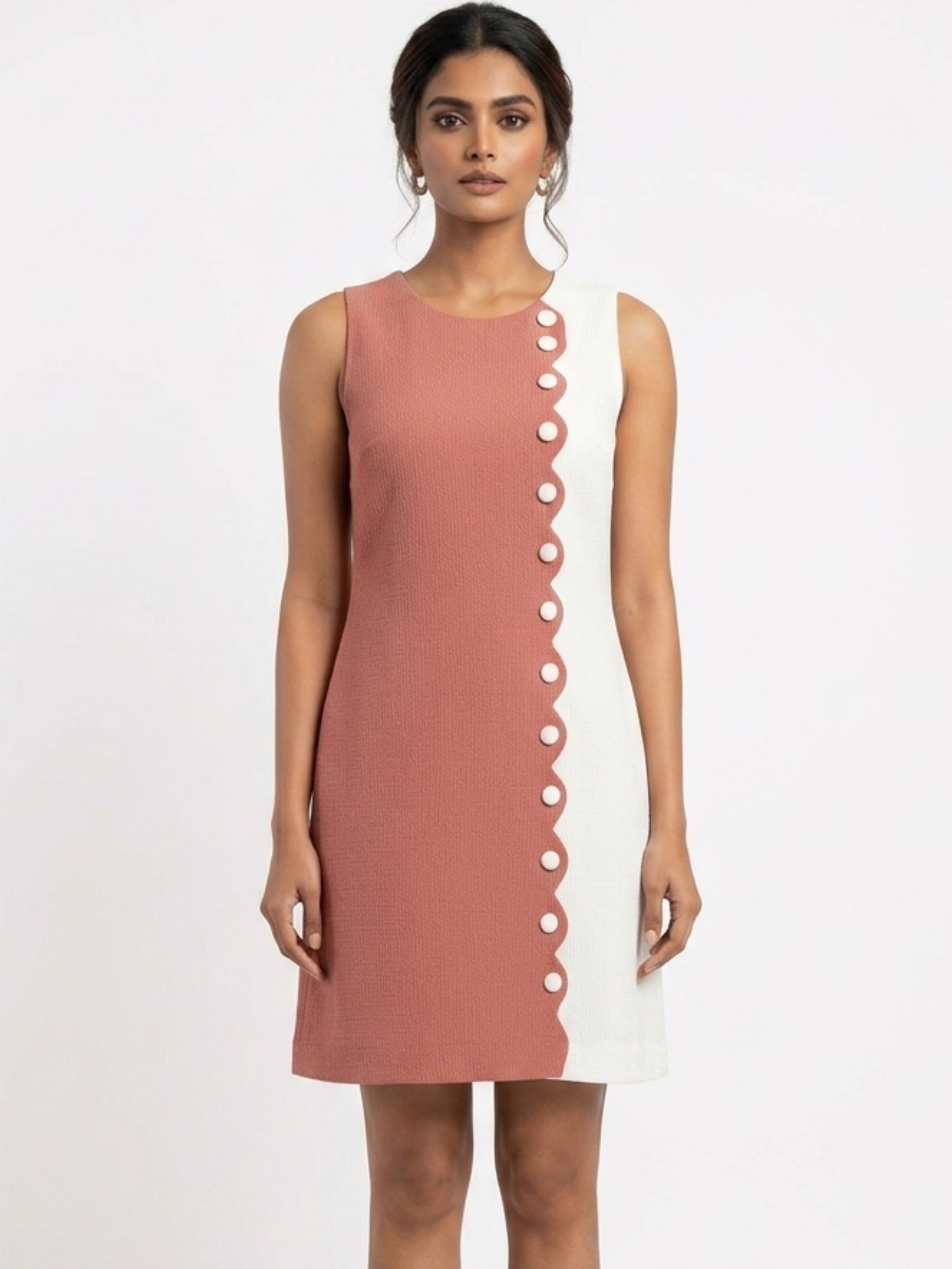 Two-Tone A-Line Short Dress | Retro Summer Elegance & Effortless Charm