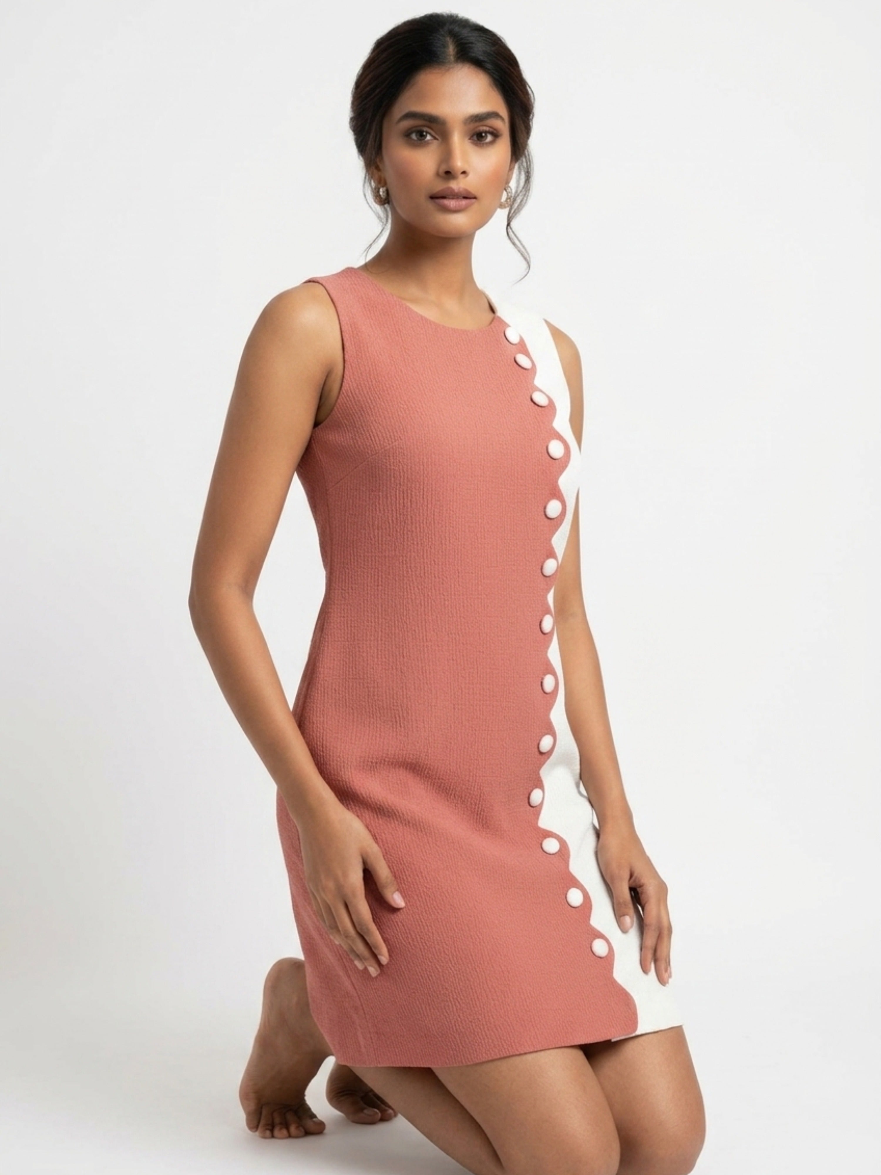 Two-Tone A-Line Short Dress | Retro Summer Elegance & Effortless Charm
