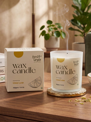 FirstLayer Lime Luxe Wax Candle | Premium Soya Wax Candle | Light Yellow